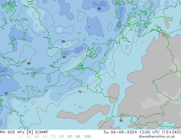 RH 925 hPa ECMWF So 09.06.2024 12 UTC