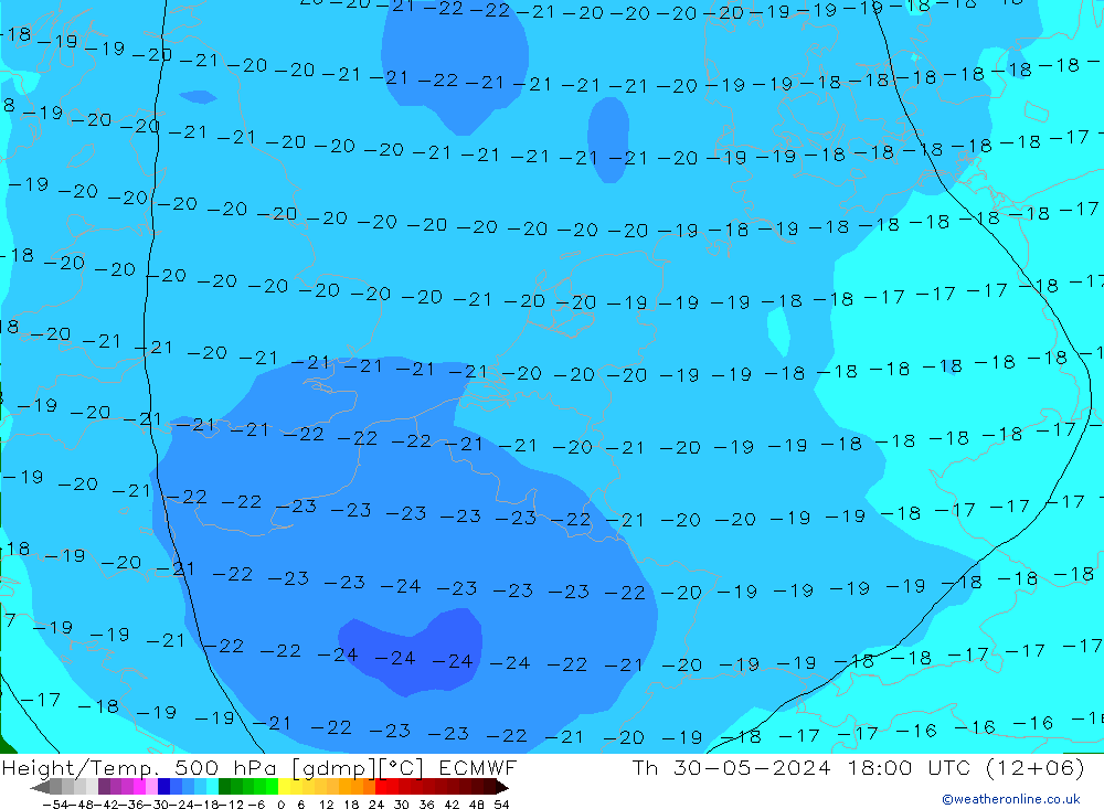 Z500/Yağmur (+YB)/Z850 ECMWF Per 30.05.2024 18 UTC