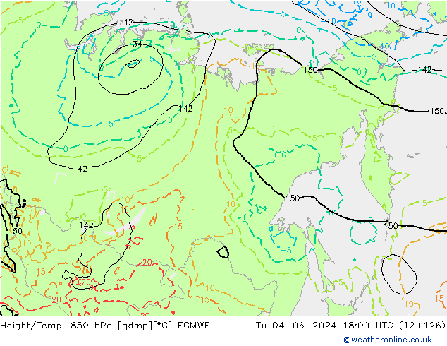 Z500/Rain (+SLP)/Z850 ECMWF Tu 04.06.2024 18 UTC