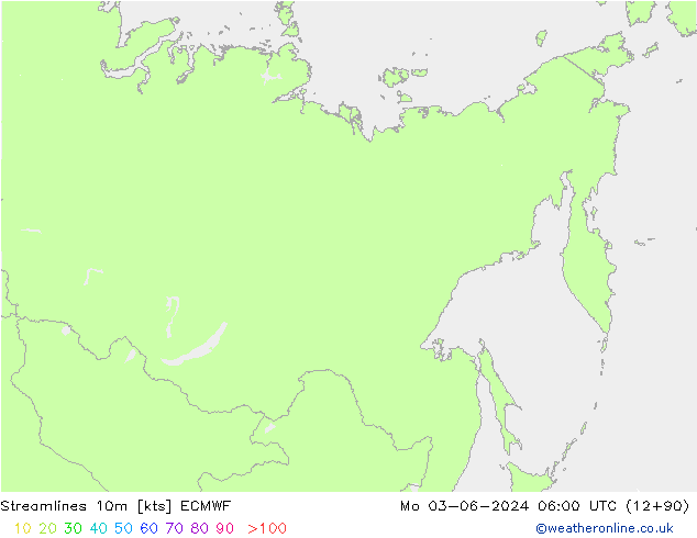 Linha de corrente 10m ECMWF Seg 03.06.2024 06 UTC