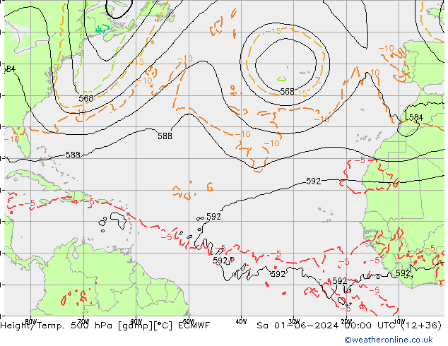 Z500/Rain (+SLP)/Z850 ECMWF Sáb 01.06.2024 00 UTC