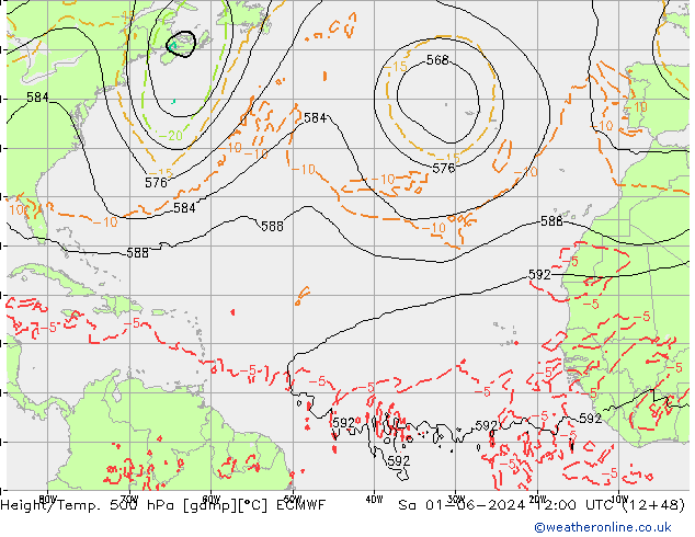 Z500/Rain (+SLP)/Z850 ECMWF sáb 01.06.2024 12 UTC