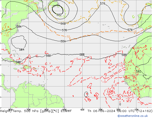 Z500/Yağmur (+YB)/Z850 ECMWF Per 06.06.2024 06 UTC