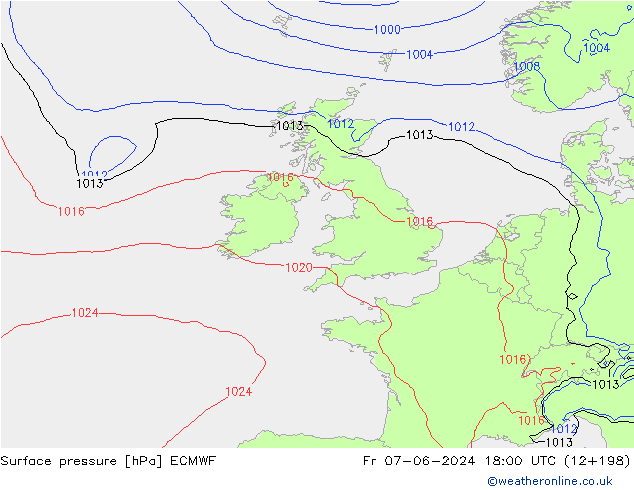 Surface pressure ECMWF Fr 07.06.2024 18 UTC