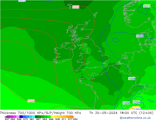 Thck 700-1000 hPa ECMWF  30.05.2024 18 UTC