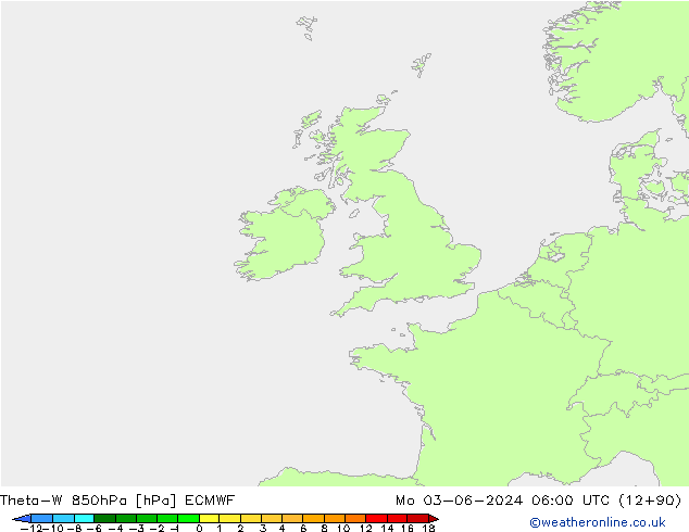 Theta-W 850hPa ECMWF pon. 03.06.2024 06 UTC