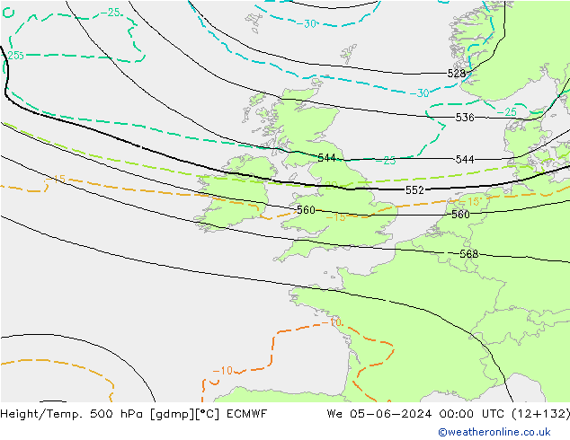 Z500/Rain (+SLP)/Z850 ECMWF ��� 05.06.2024 00 UTC
