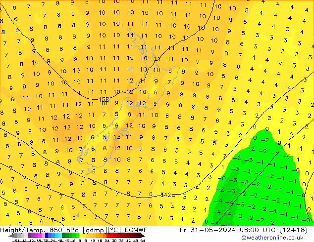 Z500/Rain (+SLP)/Z850 ECMWF vie 31.05.2024 06 UTC