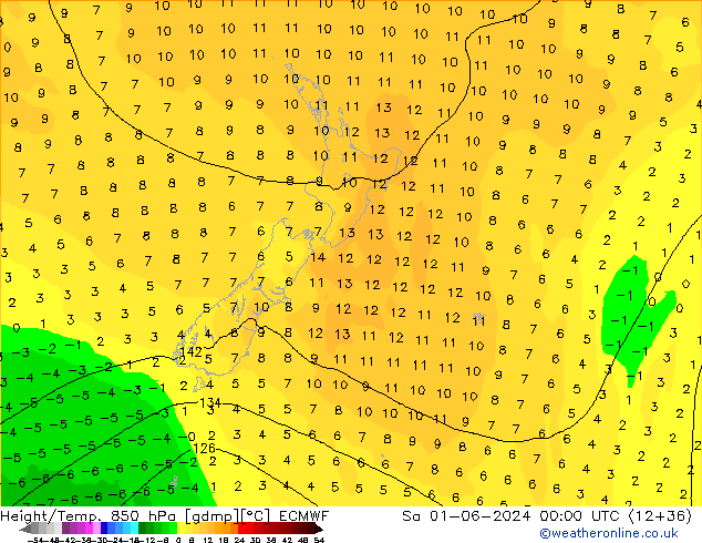 Z500/Rain (+SLP)/Z850 ECMWF сб 01.06.2024 00 UTC