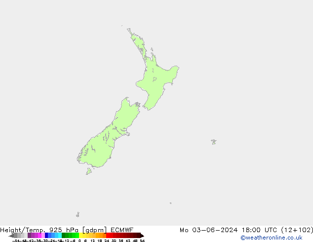 Height/Temp. 925 hPa ECMWF Mo 03.06.2024 18 UTC