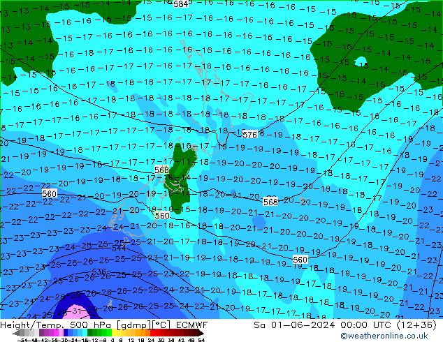 Z500/Rain (+SLP)/Z850 ECMWF сб 01.06.2024 00 UTC