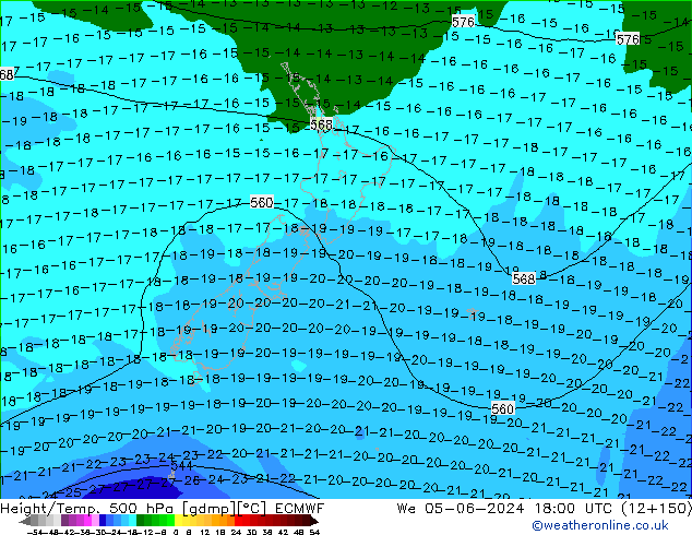 Z500/Rain (+SLP)/Z850 ECMWF St 05.06.2024 18 UTC