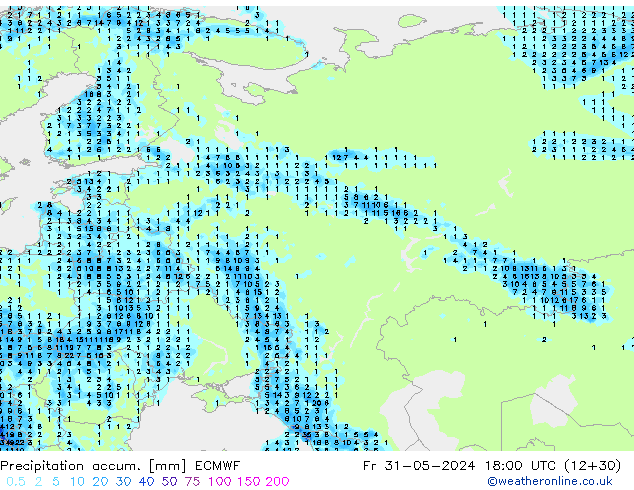 Totale neerslag ECMWF vr 31.05.2024 18 UTC