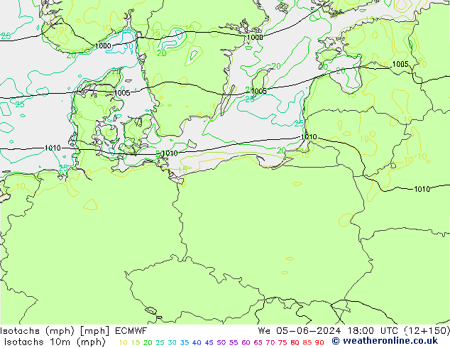 Isotachs (mph) ECMWF St 05.06.2024 18 UTC
