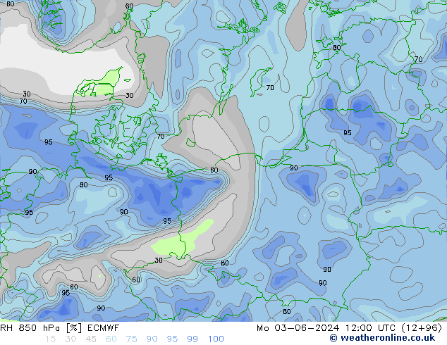 RH 850 hPa ECMWF  03.06.2024 12 UTC