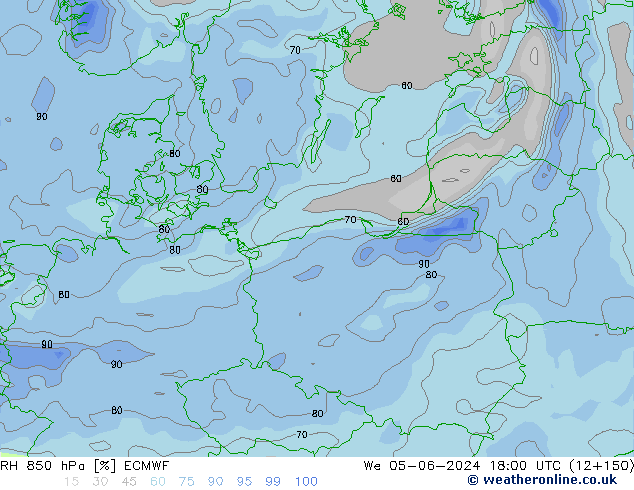 RH 850 hPa ECMWF We 05.06.2024 18 UTC