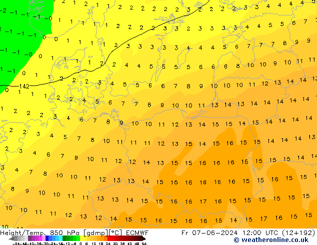 Z500/Regen(+SLP)/Z850 ECMWF vr 07.06.2024 12 UTC