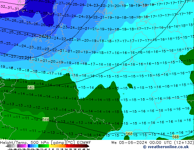 Z500/Regen(+SLP)/Z850 ECMWF wo 05.06.2024 00 UTC