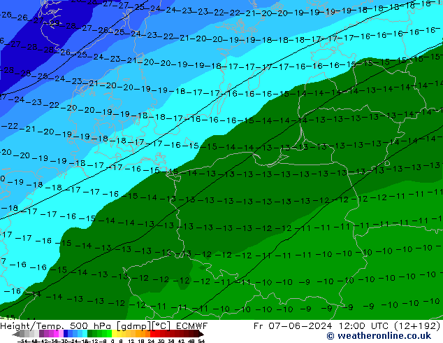 Z500/Regen(+SLP)/Z850 ECMWF vr 07.06.2024 12 UTC