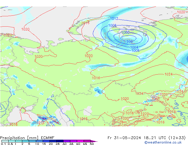 Yağış ECMWF Cu 31.05.2024 21 UTC