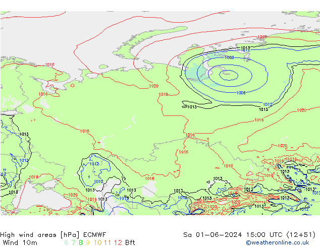 High wind areas ECMWF So 01.06.2024 15 UTC