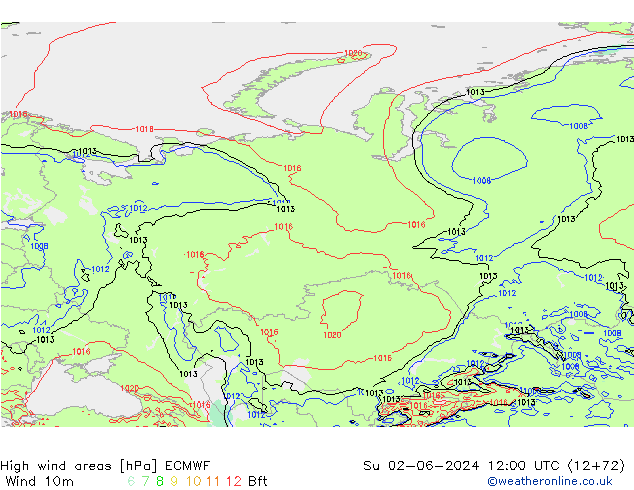 Izotacha ECMWF nie. 02.06.2024 12 UTC