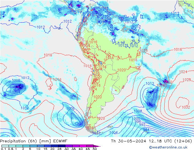 Z500/Yağmur (+YB)/Z850 ECMWF Per 30.05.2024 18 UTC