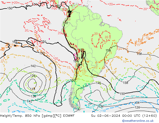 Z500/Regen(+SLP)/Z850 ECMWF zo 02.06.2024 00 UTC