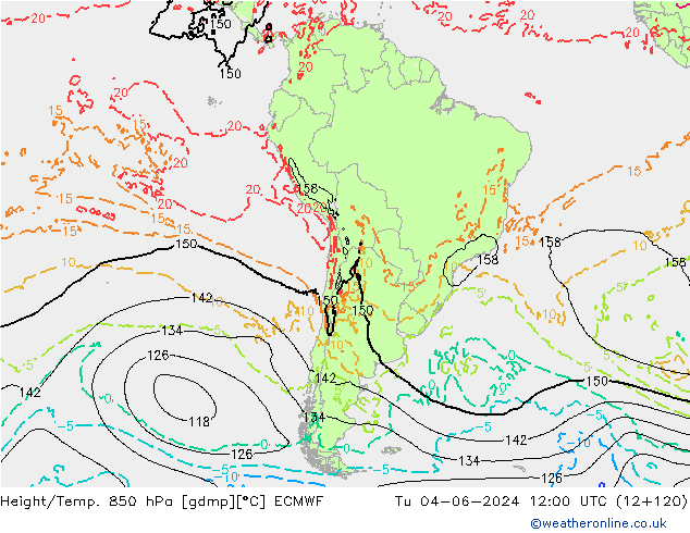 Z500/Rain (+SLP)/Z850 ECMWF mar 04.06.2024 12 UTC