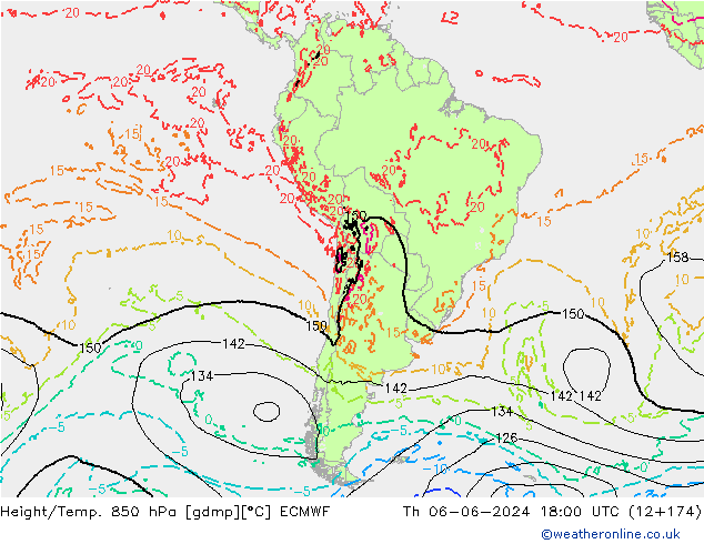 Z500/Rain (+SLP)/Z850 ECMWF gio 06.06.2024 18 UTC