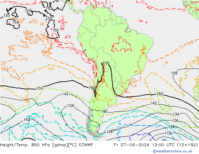 Z500/Rain (+SLP)/Z850 ECMWF  07.06.2024 12 UTC