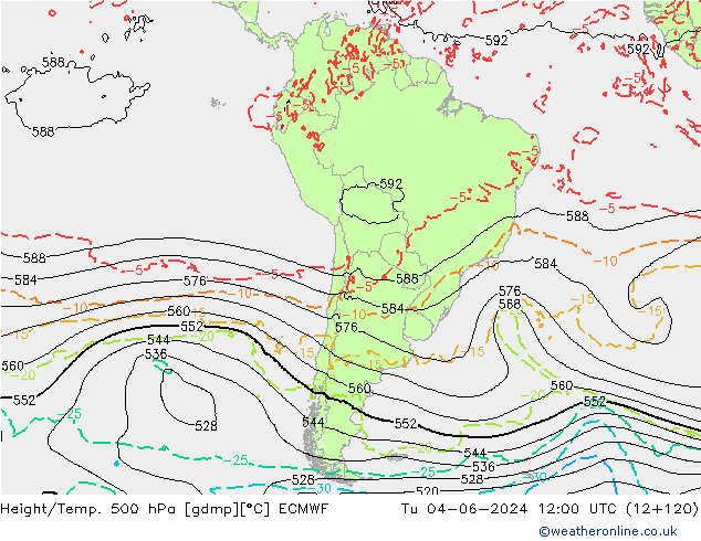 Z500/Rain (+SLP)/Z850 ECMWF mar 04.06.2024 12 UTC