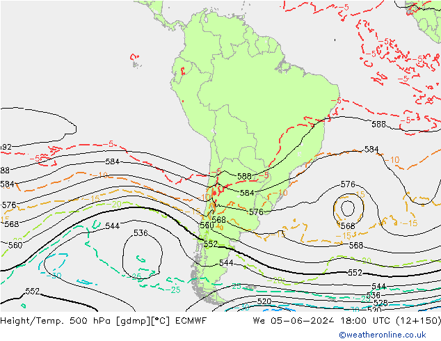 Z500/Rain (+SLP)/Z850 ECMWF We 05.06.2024 18 UTC