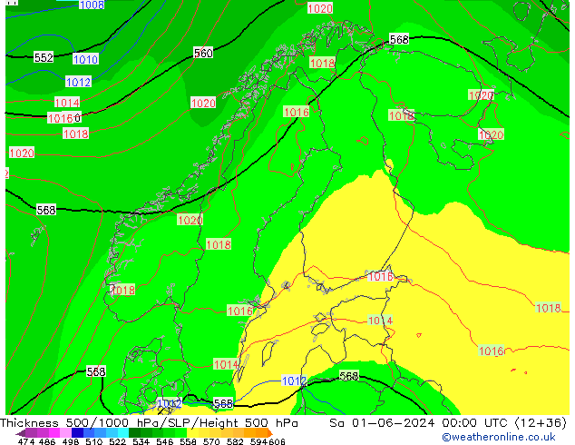 Thck 500-1000hPa ECMWF sab 01.06.2024 00 UTC