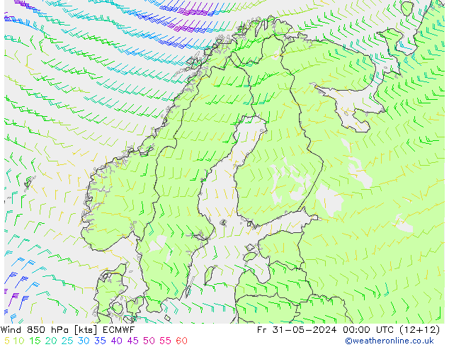 Wind 850 hPa ECMWF Fr 31.05.2024 00 UTC