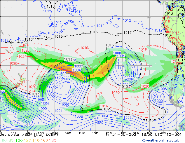 джет/приземное давление ECMWF пт 31.05.2024 18 UTC