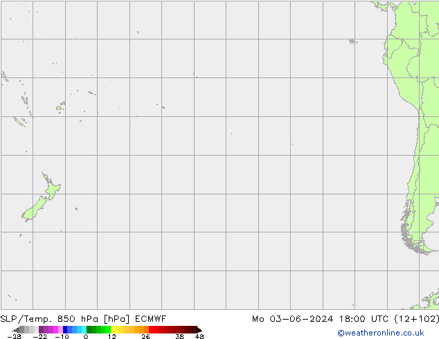 SLP/Temp. 850 hPa ECMWF Mo 03.06.2024 18 UTC