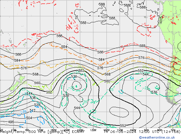 Z500/Rain (+SLP)/Z850 ECMWF чт 06.06.2024 12 UTC