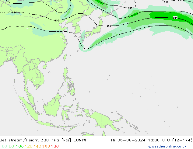 Prąd strumieniowy ECMWF czw. 06.06.2024 18 UTC