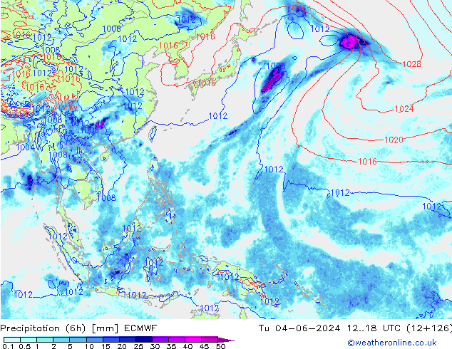 Z500/Rain (+SLP)/Z850 ECMWF Tu 04.06.2024 18 UTC