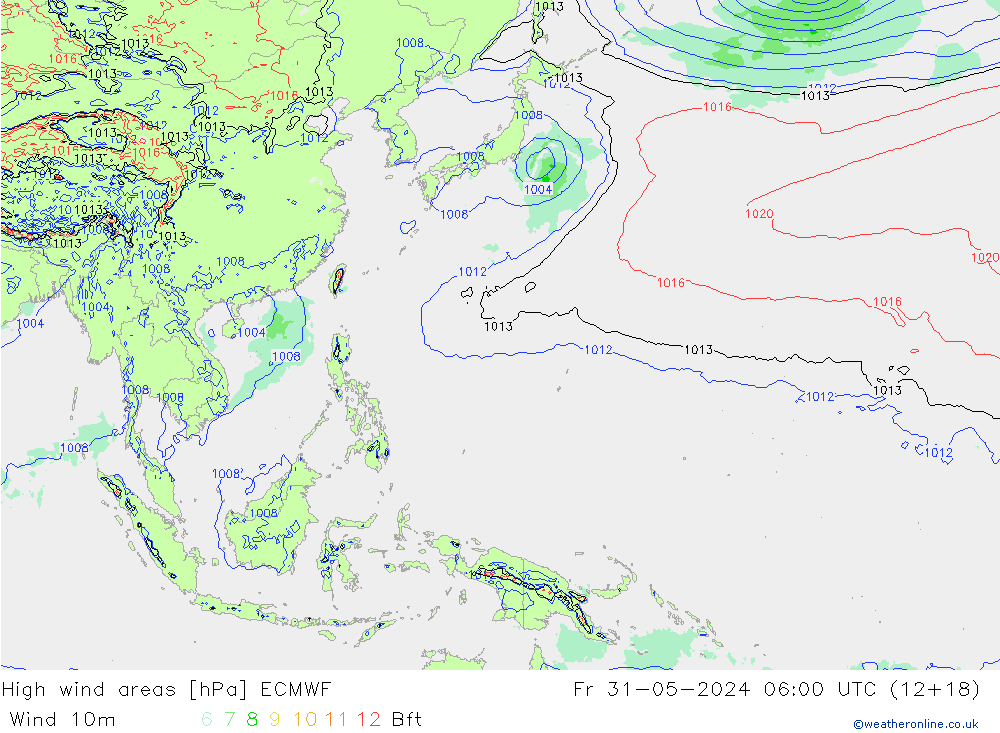 Windvelden ECMWF vr 31.05.2024 06 UTC
