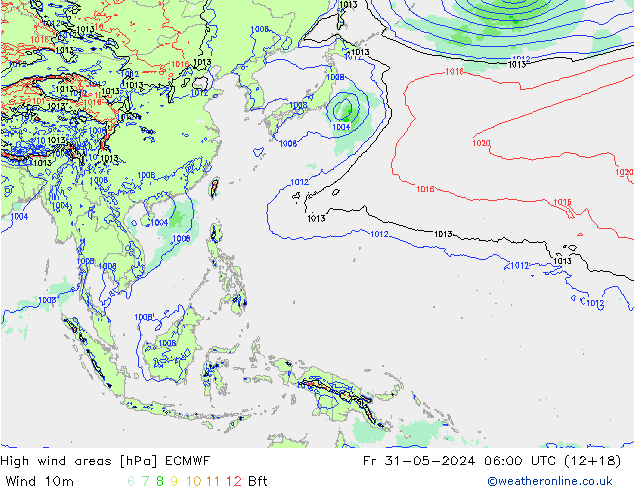 Izotacha ECMWF pt. 31.05.2024 06 UTC