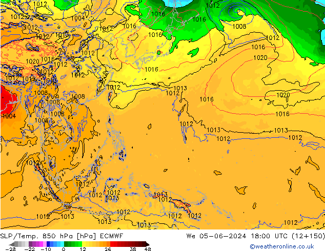 SLP/Temp. 850 hPa ECMWF We 05.06.2024 18 UTC