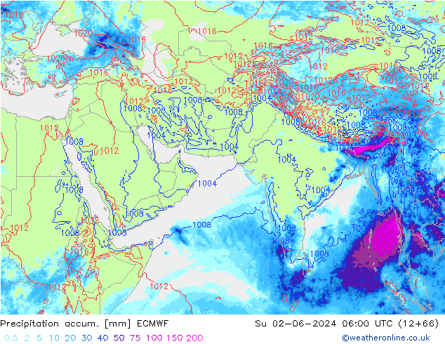 Precipitation accum. ECMWF  02.06.2024 06 UTC