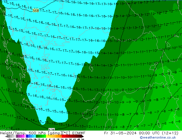 Z500/Rain (+SLP)/Z850 ECMWF Sex 31.05.2024 00 UTC