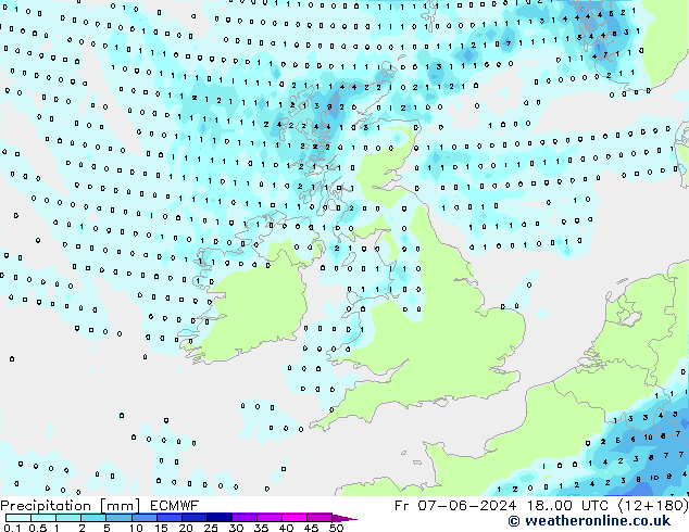 Precipitation ECMWF Fr 07.06.2024 00 UTC