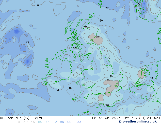 RH 925 hPa ECMWF Fr 07.06.2024 18 UTC