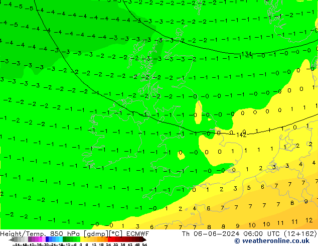 Z500/Yağmur (+YB)/Z850 ECMWF Per 06.06.2024 06 UTC