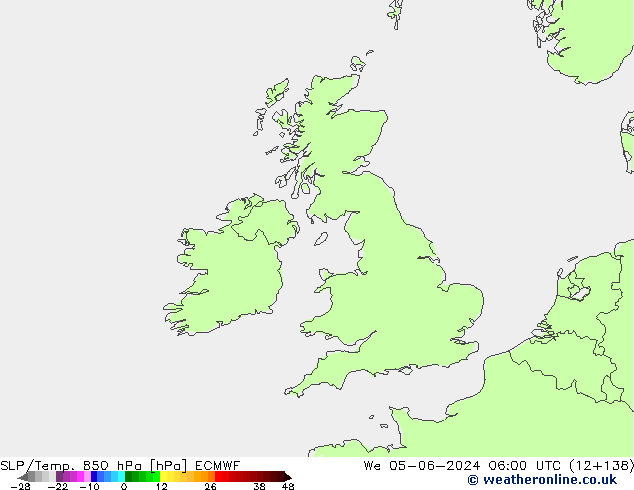 SLP/Temp. 850 hPa ECMWF We 05.06.2024 06 UTC