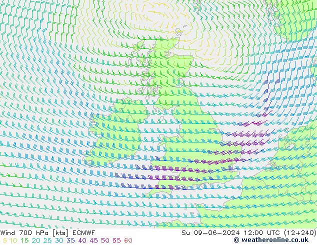 Vent 700 hPa ECMWF dim 09.06.2024 12 UTC